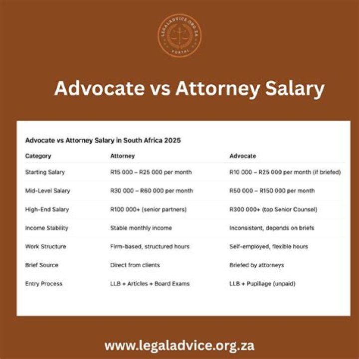 How much does a professional lawyer earn in South Africa?